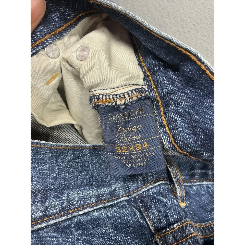 Indigo Palms Jeans Mens 35x34 Medium Wash Blue Classic Fit Straight‎ Leg Denim